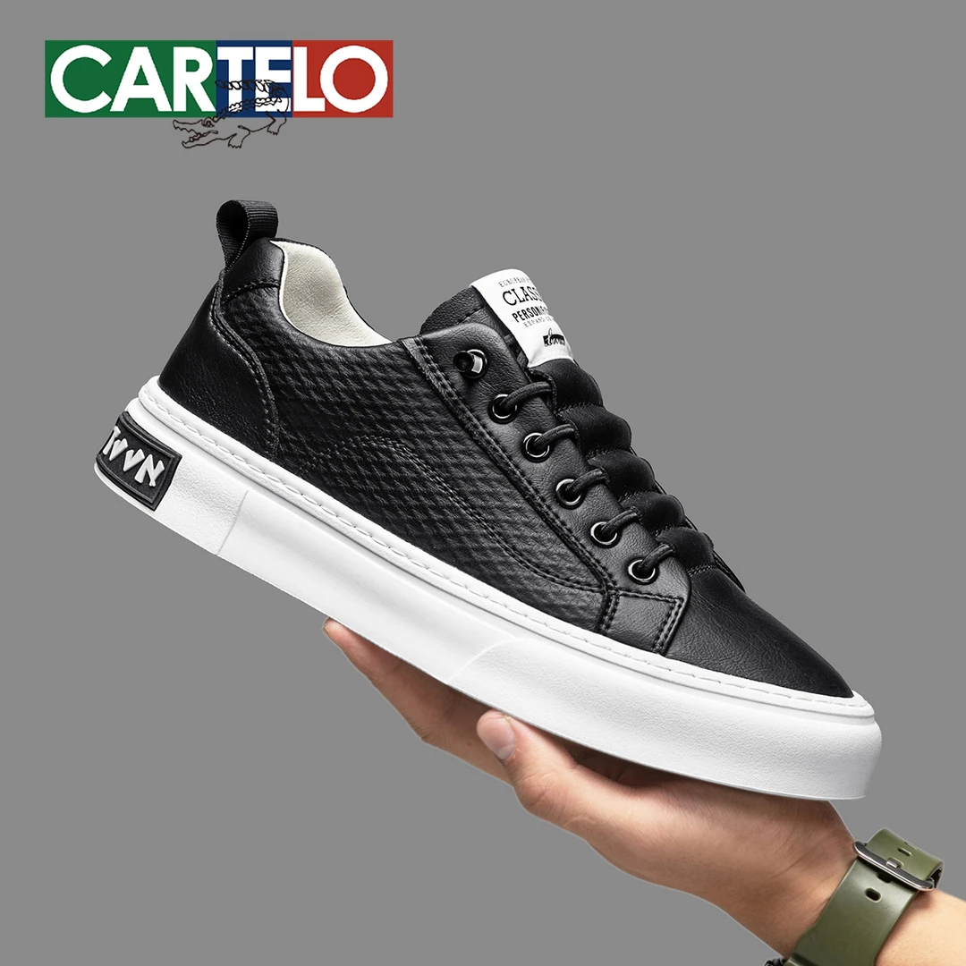 【潮流格纹】卡帝乐鳄鱼冬季爆款圆头增高板鞋休闲软底潮流百搭男鞋