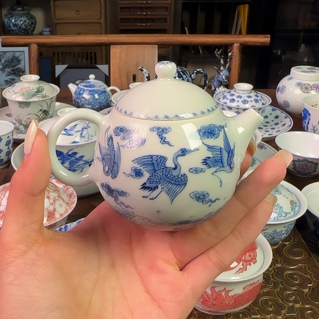 茶壶六鹤名窑口放漏放漏