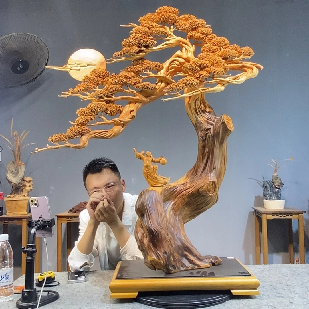 柏木木雕工艺品摆件