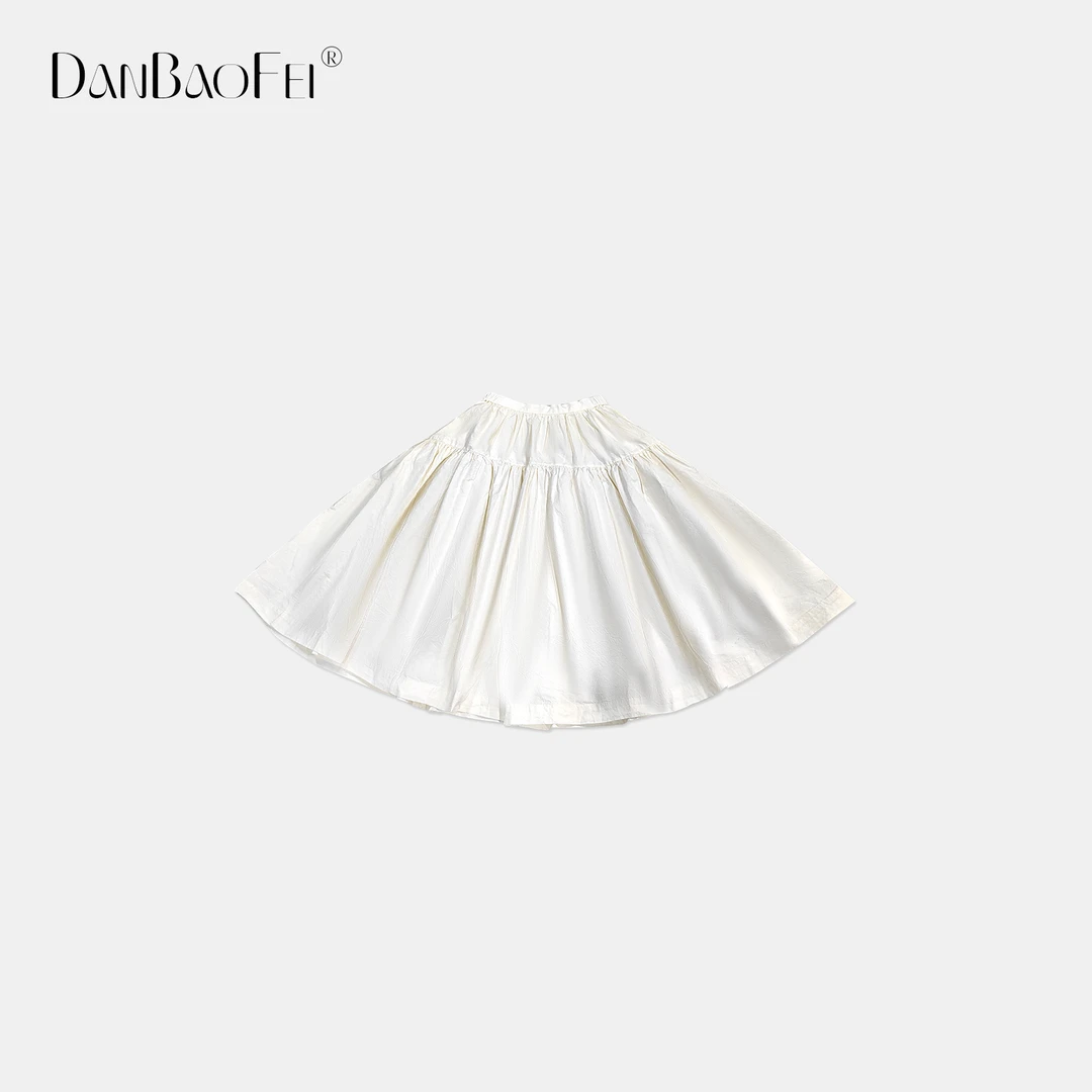 SS 蓬蓬裙 简休闲通勤松紧腰捏褶A字半身伞裙 YLM00809