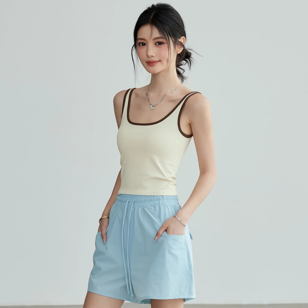 岚纹一体式运动文胸女拼色美背防震聚拢跑步健身背心瑜伽服内衣夏