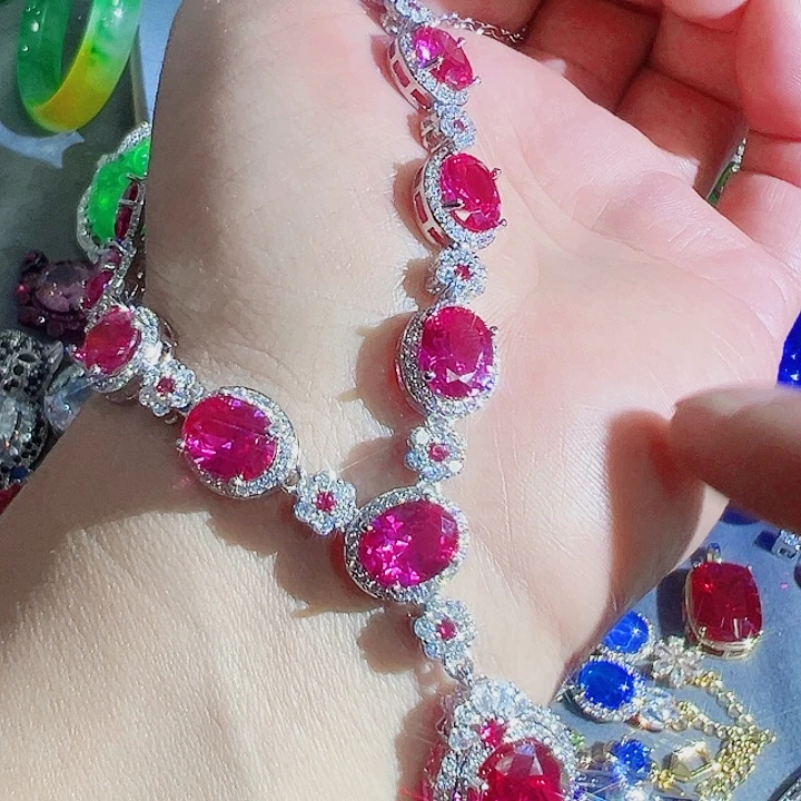 钨金红色蓝色满钻镶嵌