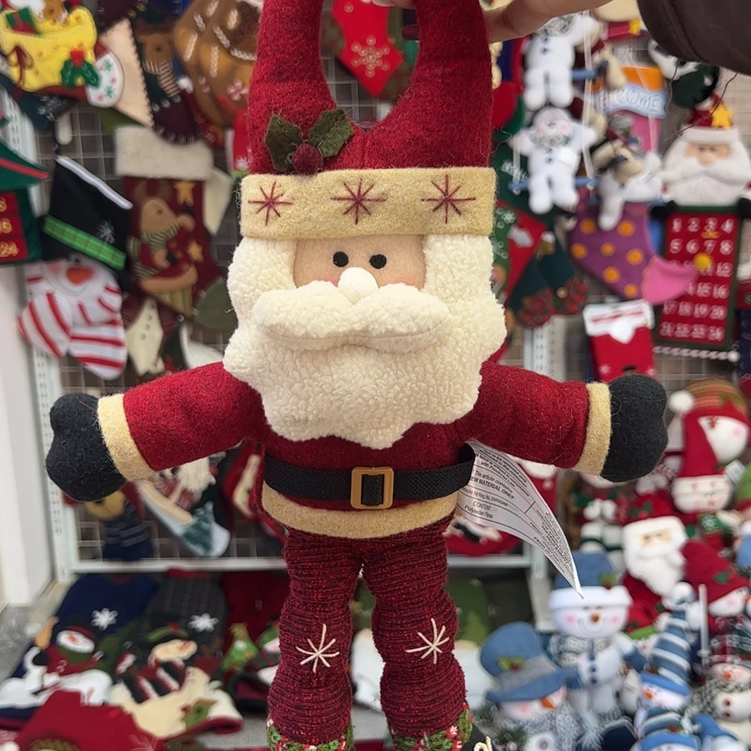 毛绒圣诞老人门挂