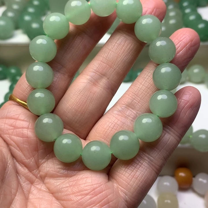 画***屎东陵石未镶嵌手链东陵玉珠子手链圆