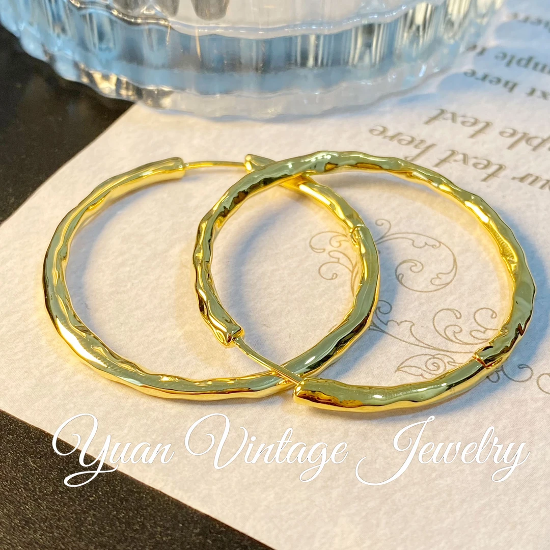 渡K金 145F8805法★【熔岩素圈】秋冬YRoNar 欧斯伽斯 限定耳环