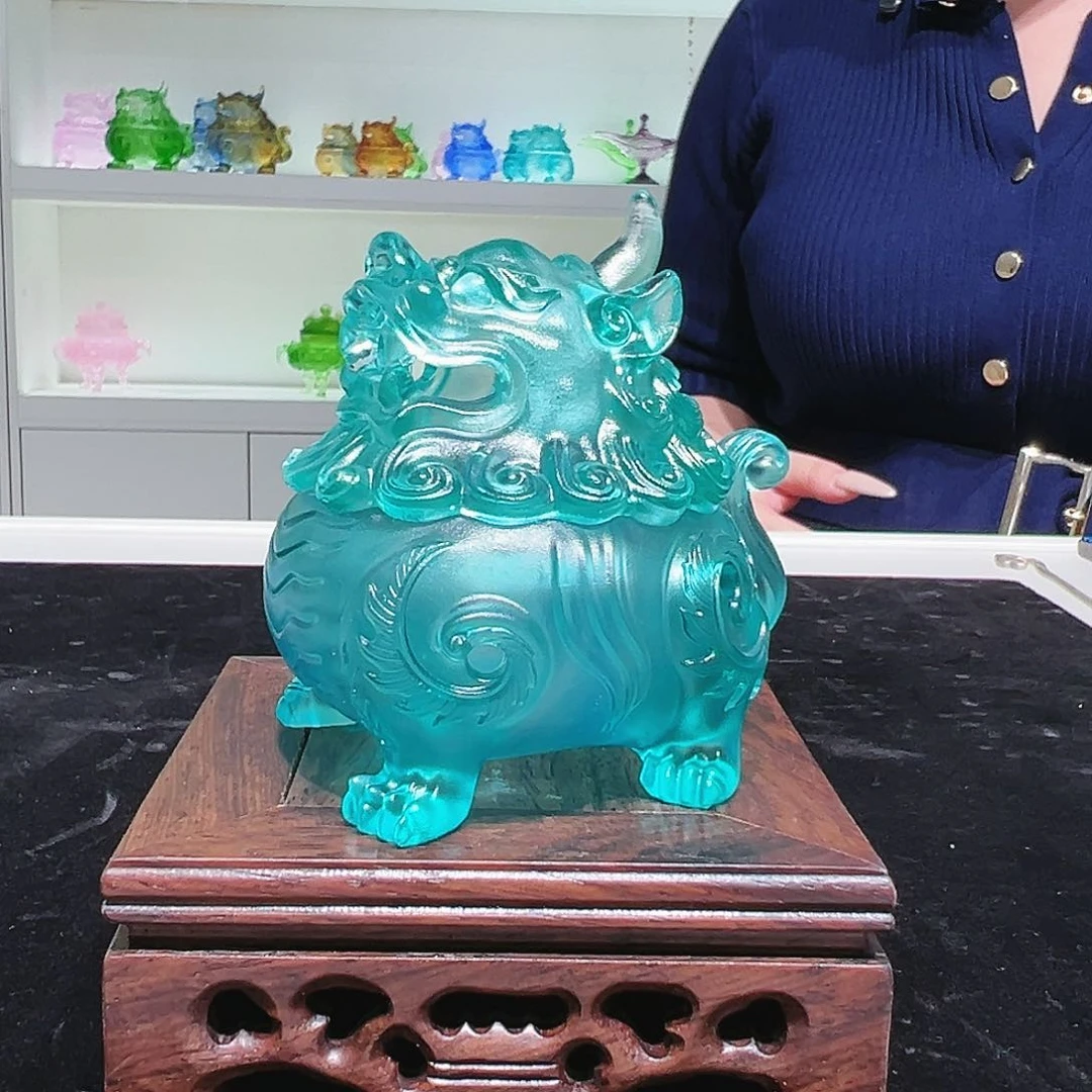 【闪购商品】手工艺品琉璃狻猊香炉小号