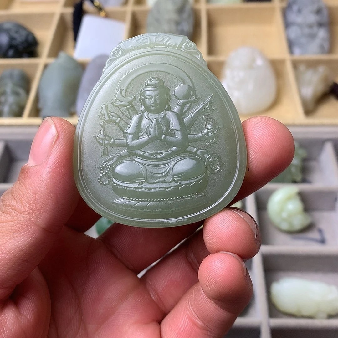 和田玉未镶嵌吊坠(不含链)