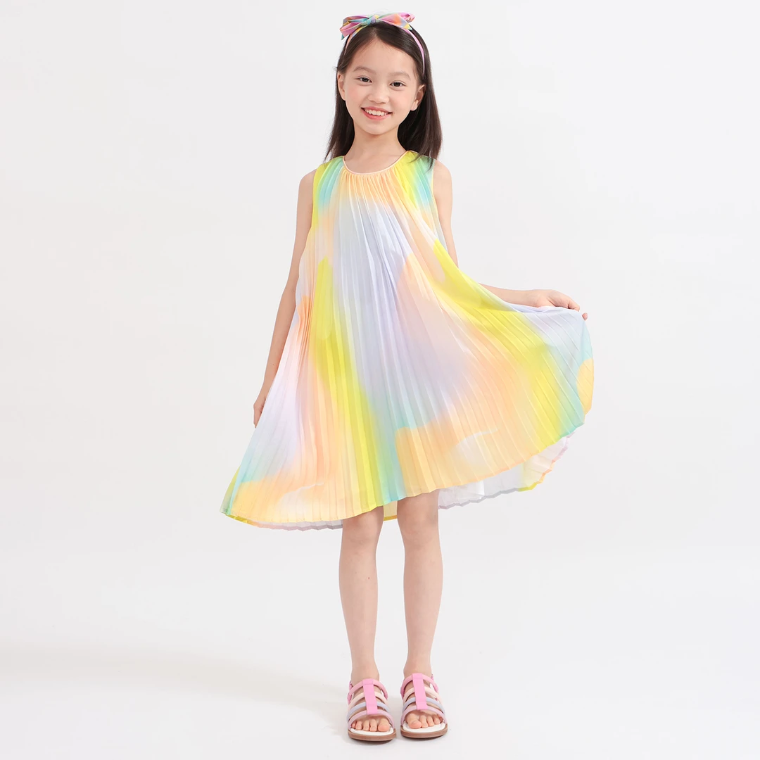 时髦洋气女童连衣裙2025夏季新款夏装海边度假沙滩裙大童连衣裙