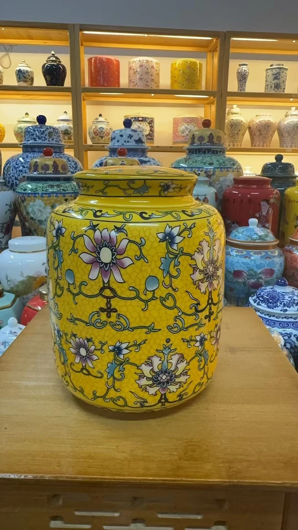 黄金芽一斤装大号茶叶罐密封罐储物罐古风国风