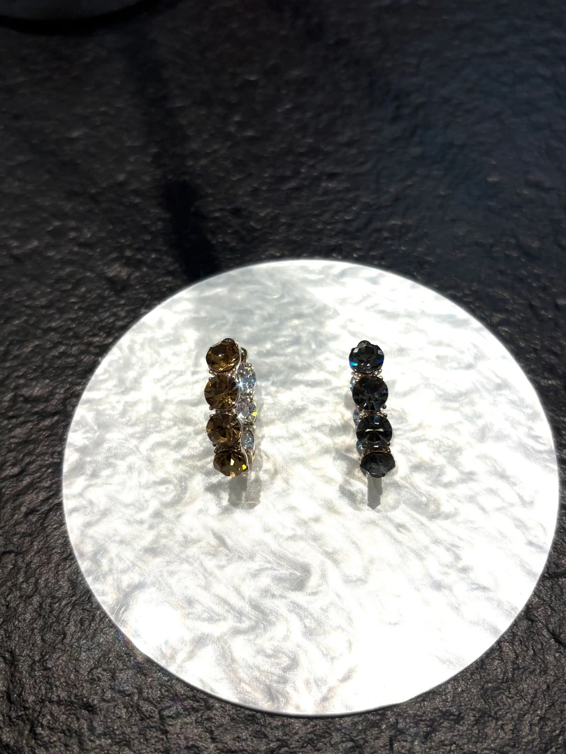 纯铜耳饰 瑞丽风日韩女几何图案甜美风耳环轻奢欧美珠宝镶嵌