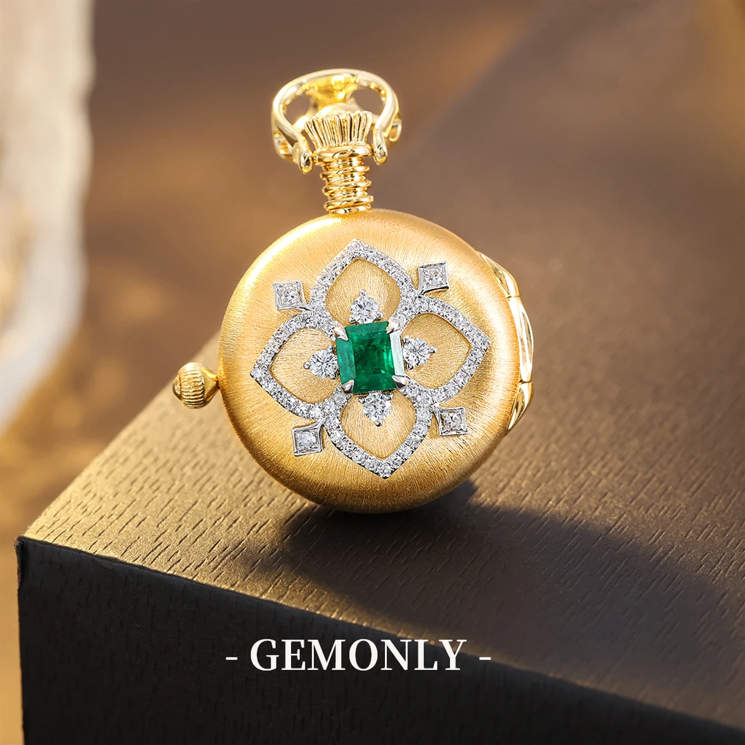 GEMONLY｜18K金天然祖母绿吊坠0.52ct潘杰希尔