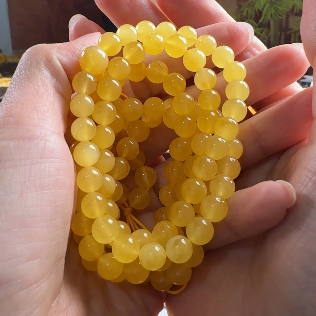 蜜蜡毛衣链未镶嵌