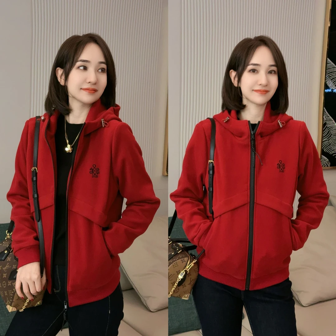 【定制色系】新年限定红人时尚保暖夹棉加厚连帽外套XY2504
