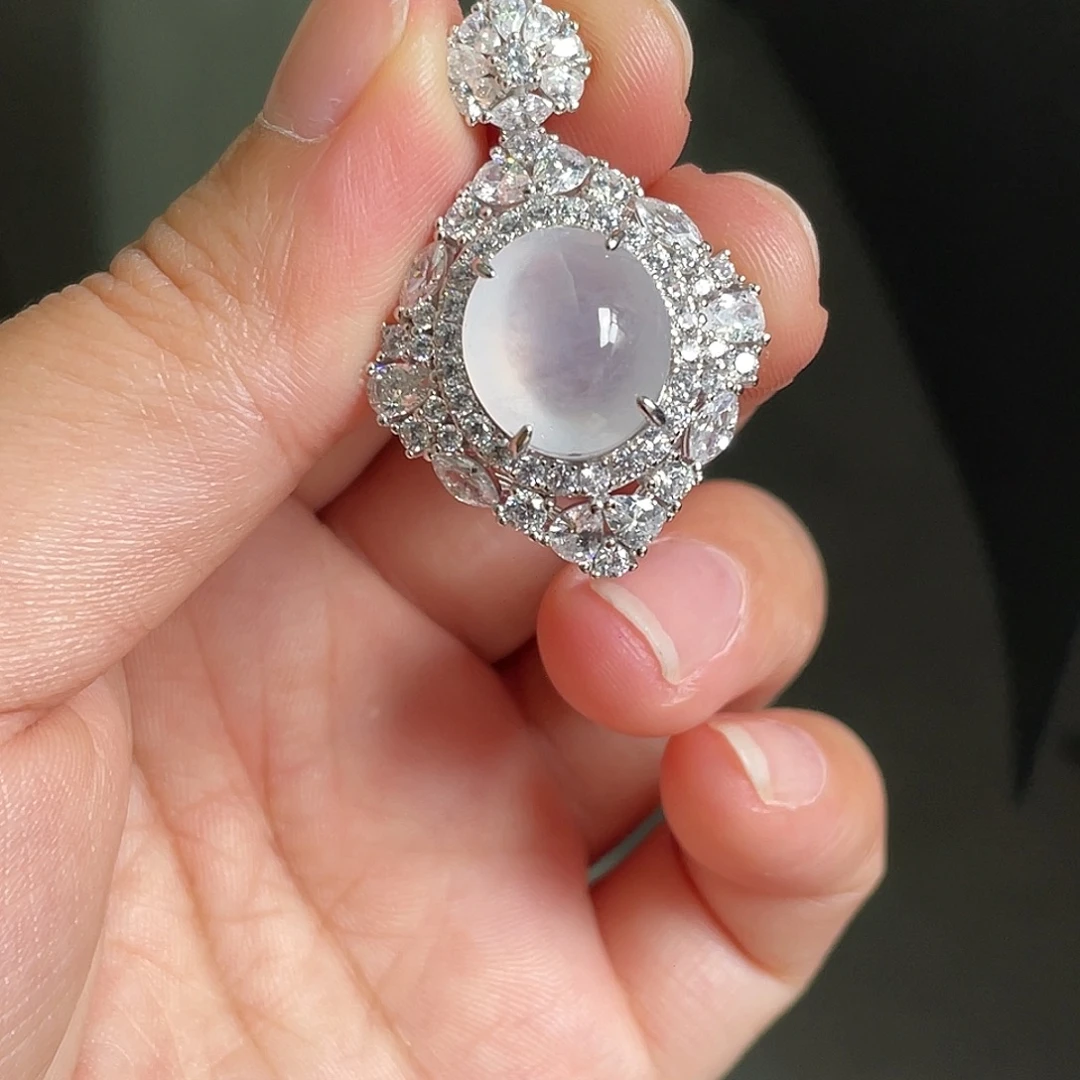 翡翠银S925镶嵌颈饰