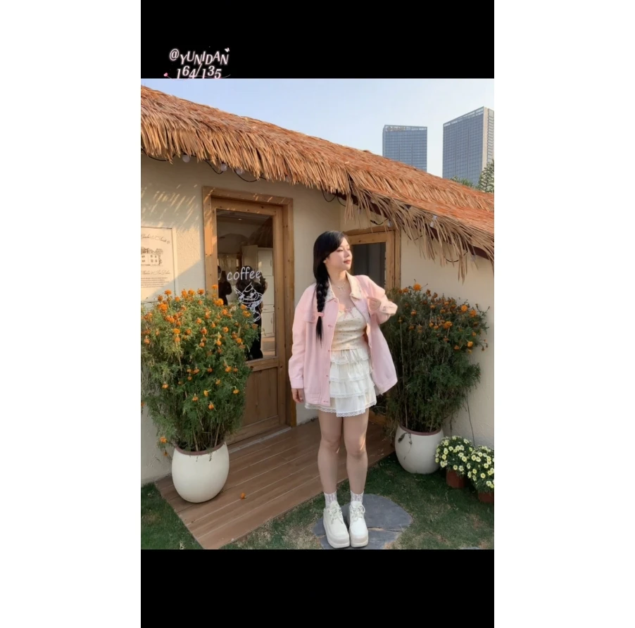 芋泥弹【樱花遐想】大码女装微胖妹妹甜美拼接碎花外套蛋糕裙套装