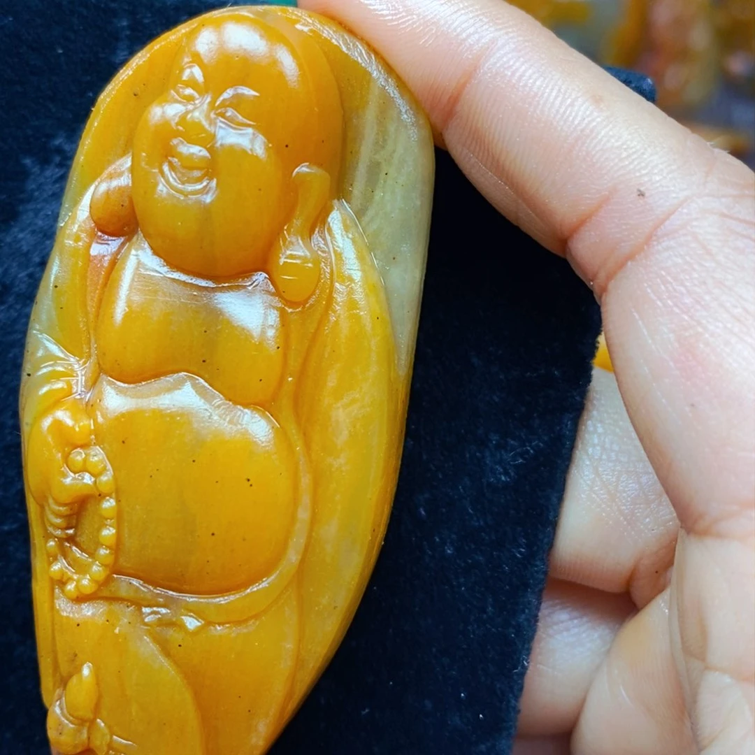 未镶嵌石英质玉（黄龙玉）吊坠(不含链)