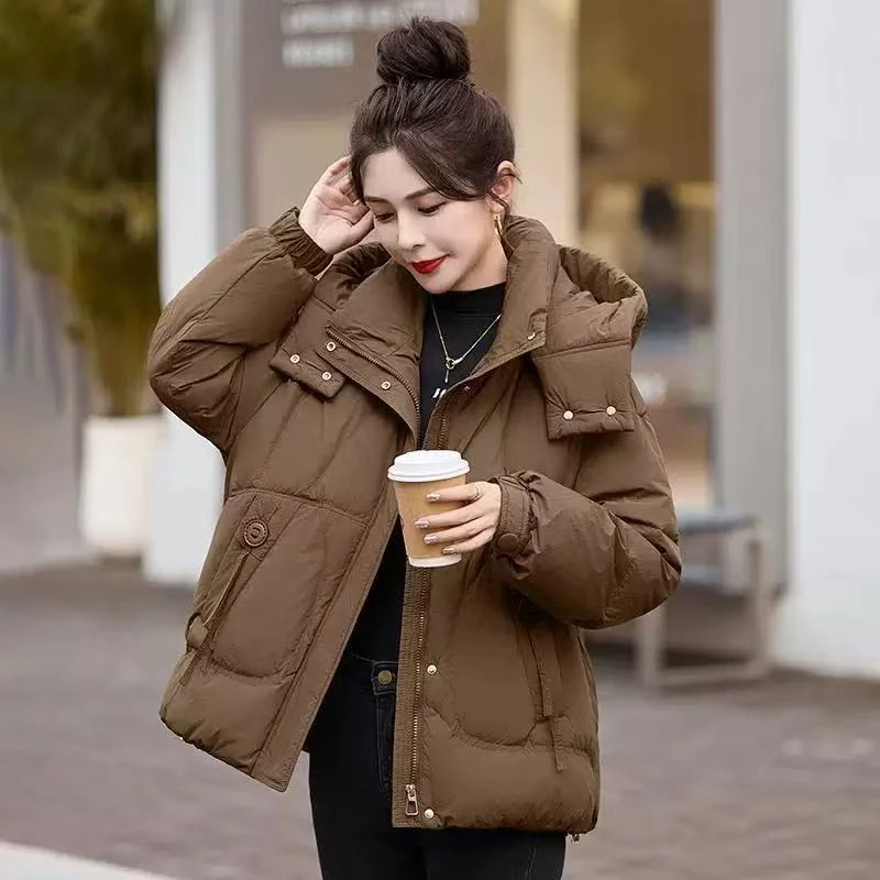 075连帽款白鸭绒羽绒服女款90-150斤