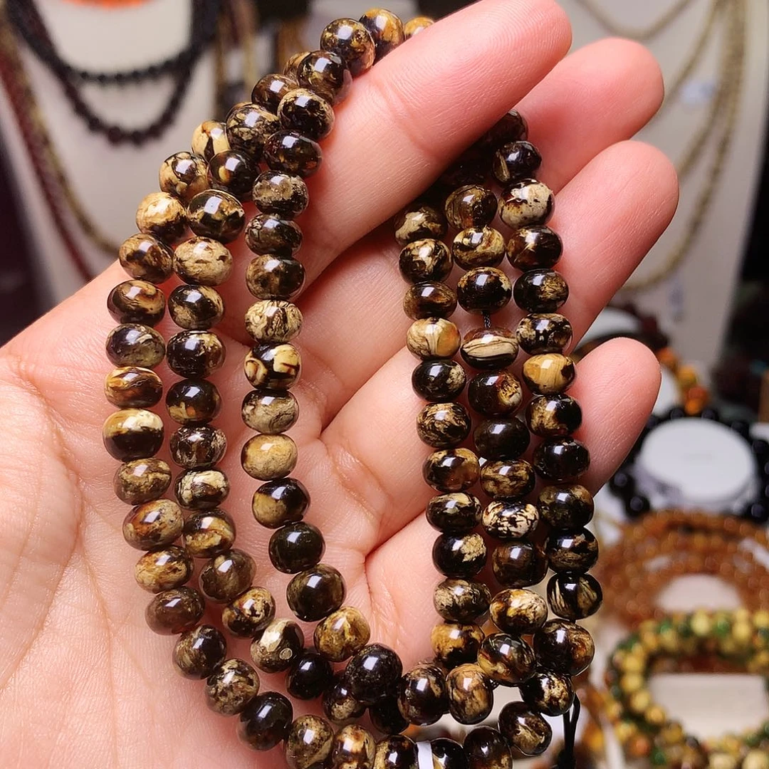 琥珀未镶嵌裸石熊猫花7-741