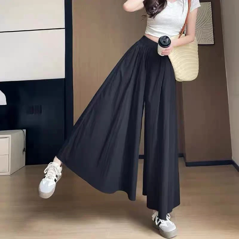 山本裙裤女2025年夏季薄款高腰宽松显瘦百搭小个子百搭冰丝阔腿裤