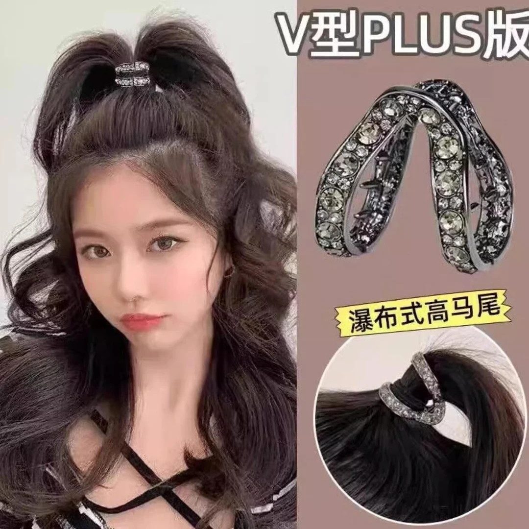 网红轻奢时尚精致镶钻满钻抓夹发卡头饰发饰鲨鱼夹马尾夹刘海夹边
