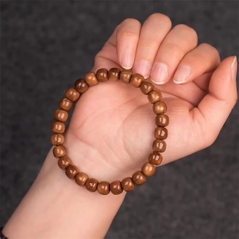 天然库克 精挑特级A货 老料老型珠桶珠单圈手串