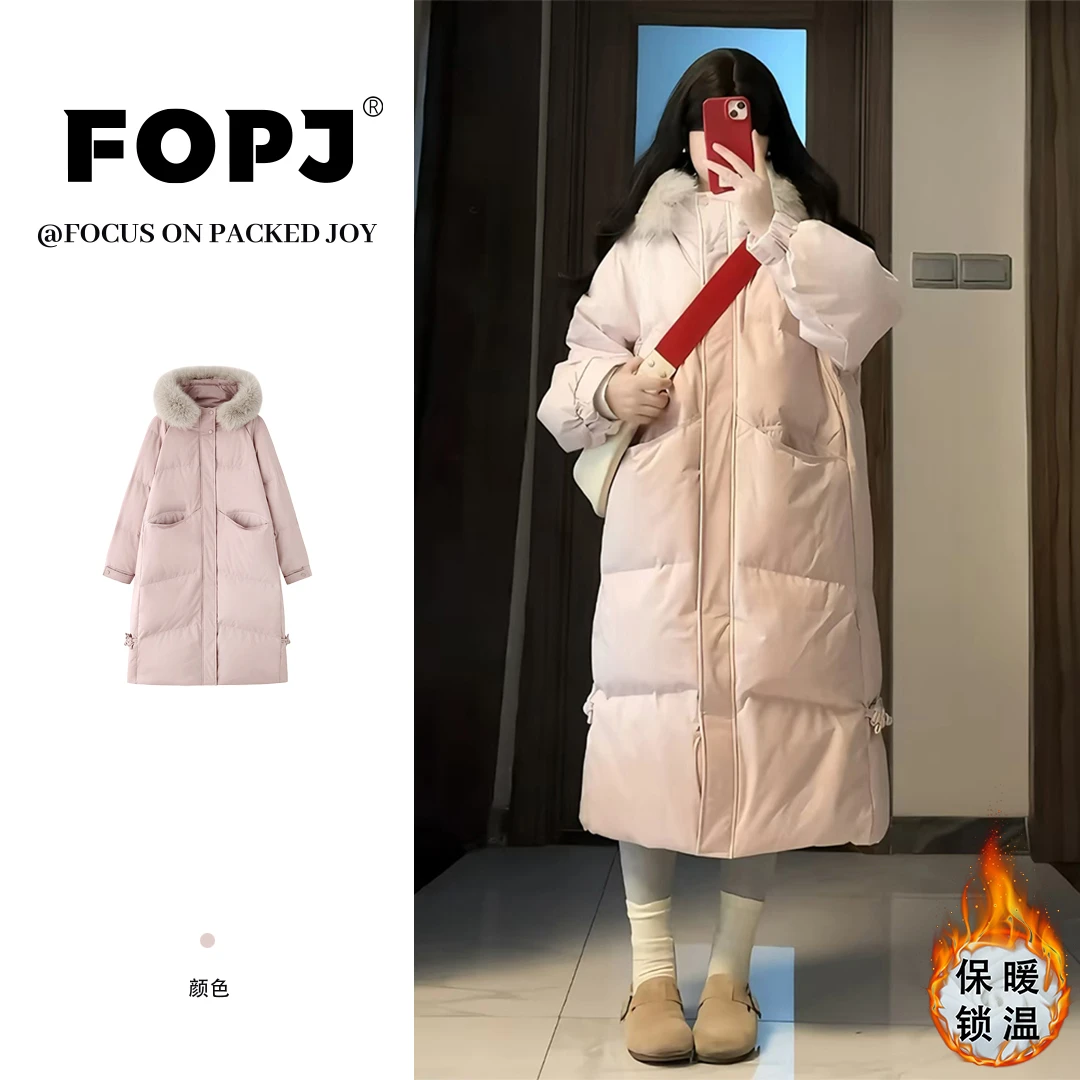 FOPJ韩系大毛领学院风甜美棉服女新款学生加厚保暖冬天网红款外套