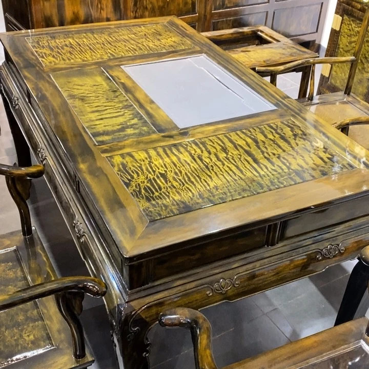 楠木1.58米湿泡茶桌七件套