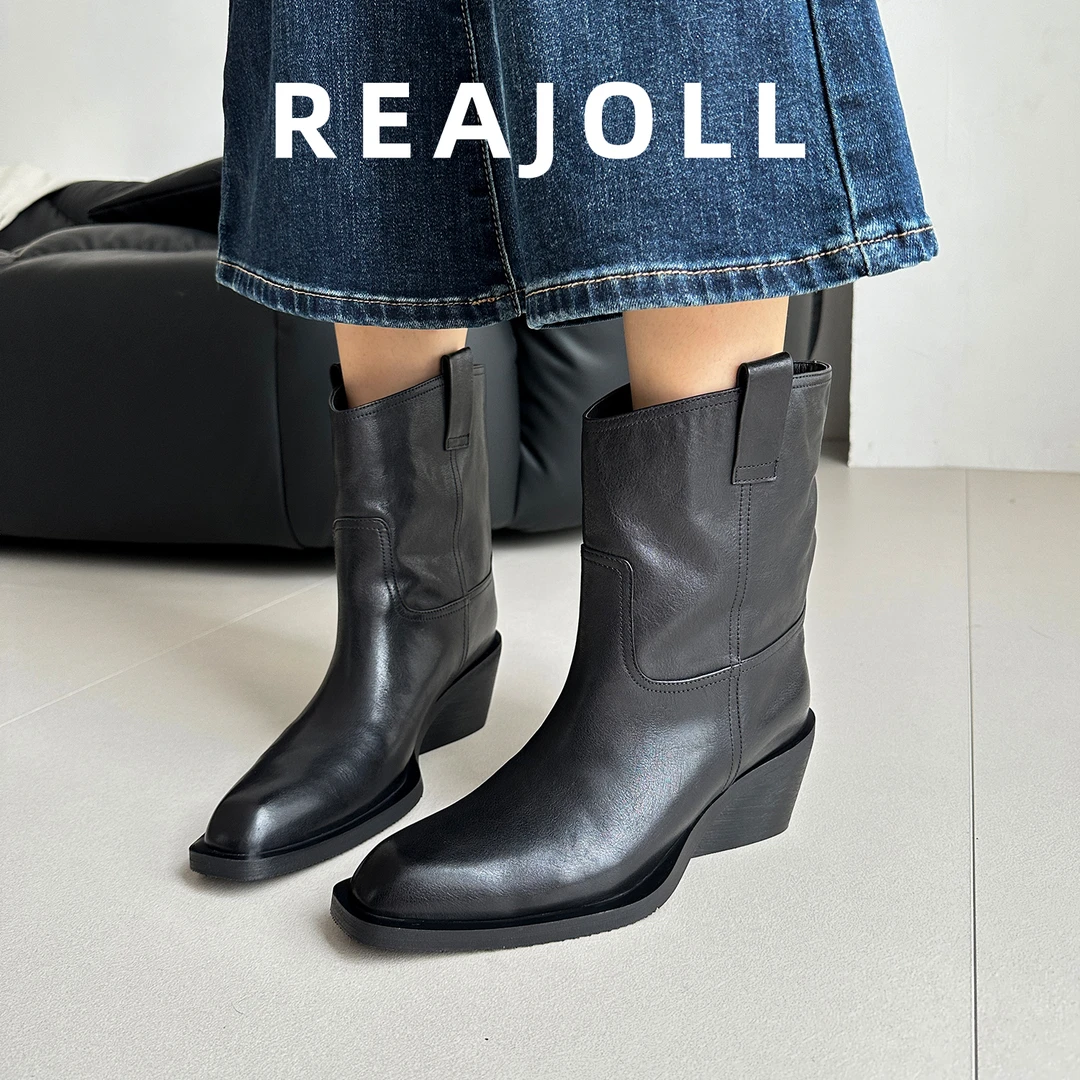 马丁靴子女2025秋冬新款粗跟宽版法式英伦风黑色显瘦百搭骑士短靴