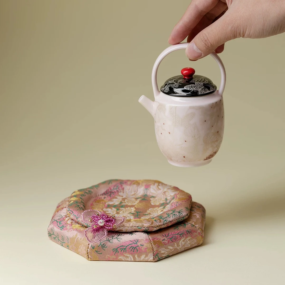 如馨·八方木托壶承·锦鲤粉