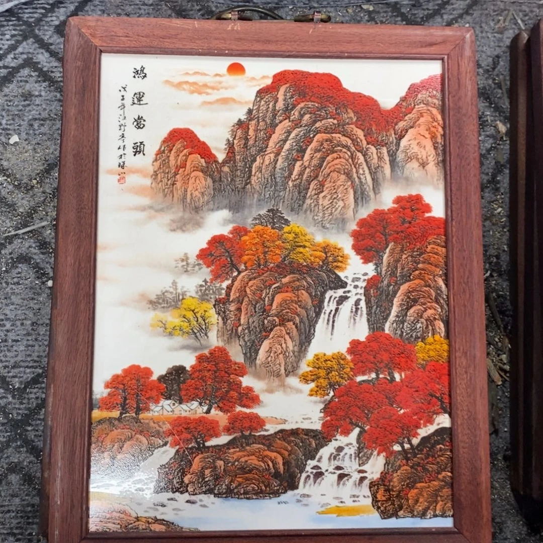 瓷片37*28*1景德镇瓷板画柴窑烧制