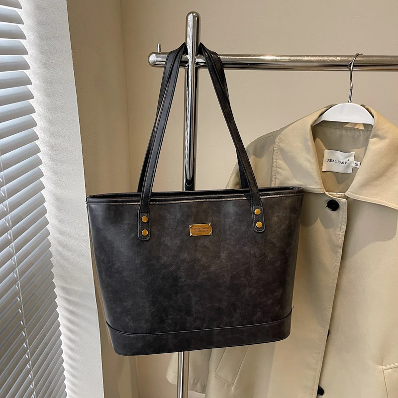 高级感上班通勤包包女士2025新款时尚复古单肩包大容量手拎托特包