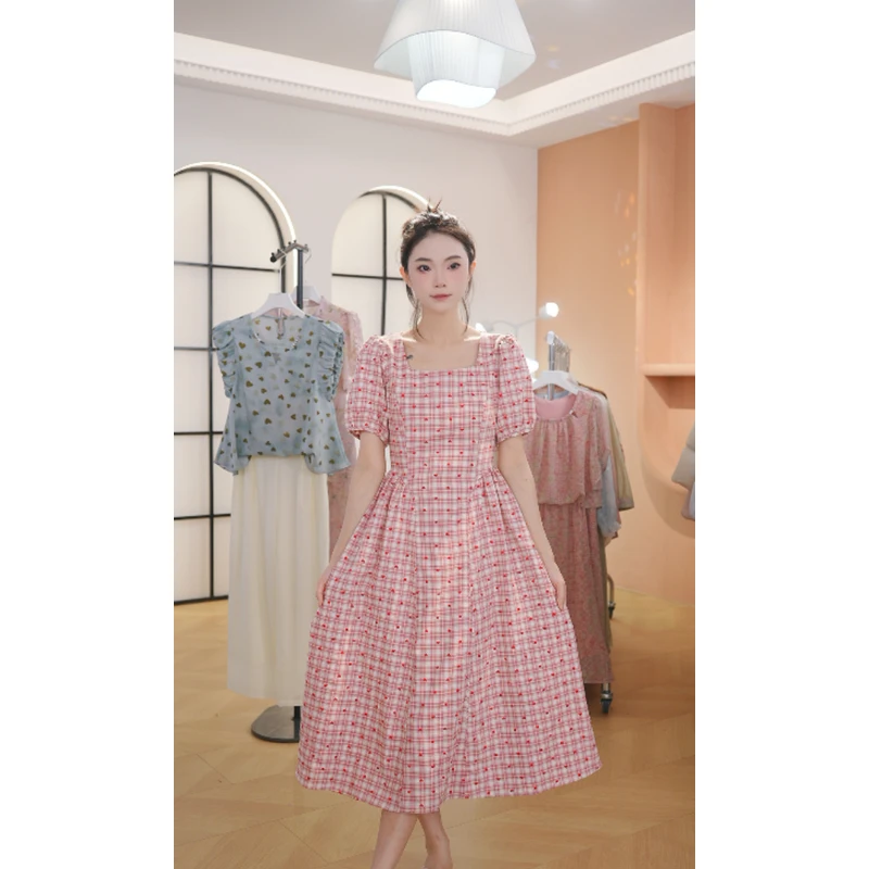 M1722 夏季25年新款高档洋气新中式收腰显瘦气质妈妈连衣裙女时尚