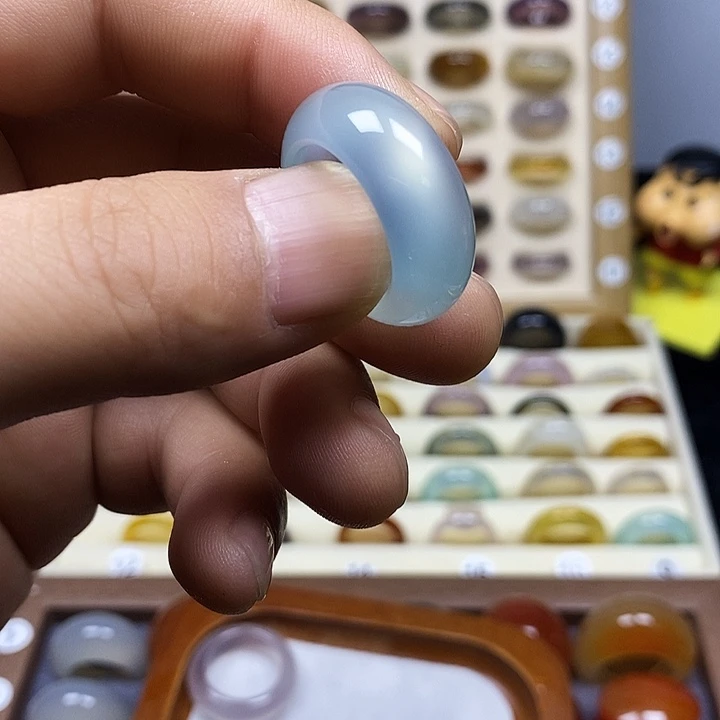 玛瑙/玉髓合金戒指港码17直径17.96