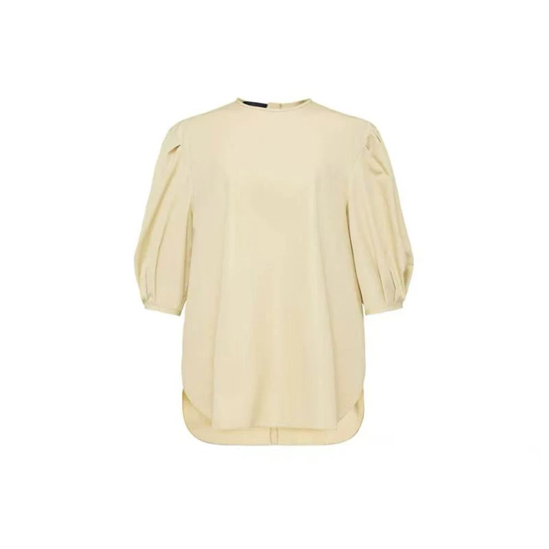 圆领泡泡袖衬衫上衣 2316A