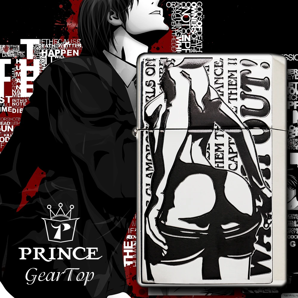 日本进口PRINCE王子极酷煤油打火机蚀刻填漆性感女郎诱人轮廓美女