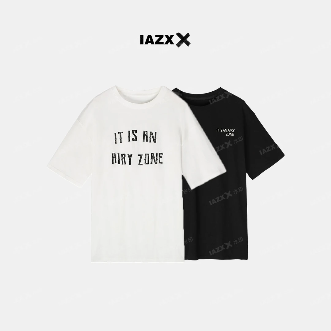 IAZXX「 竹语 」宽松大LOGO短袖T恤白色印花宽松夏款
