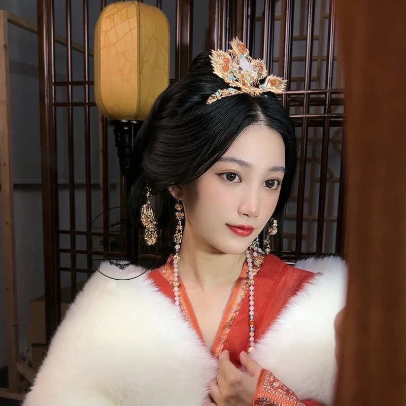 琼华司司原创古风汉服发饰战国发饰大气璎珞发冠