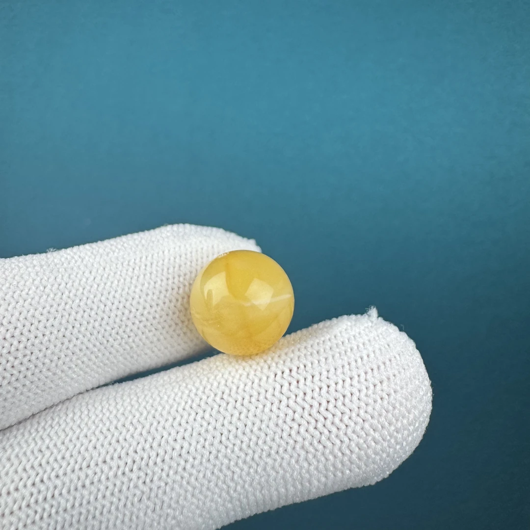 D3929[瑕疵]天然蜜蜡 圆珠12.7mm支持复检假一赔十