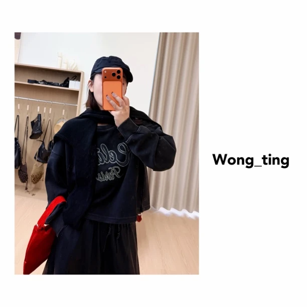 【wong_ting】小众设计师复古做旧美式短款卫衣10027