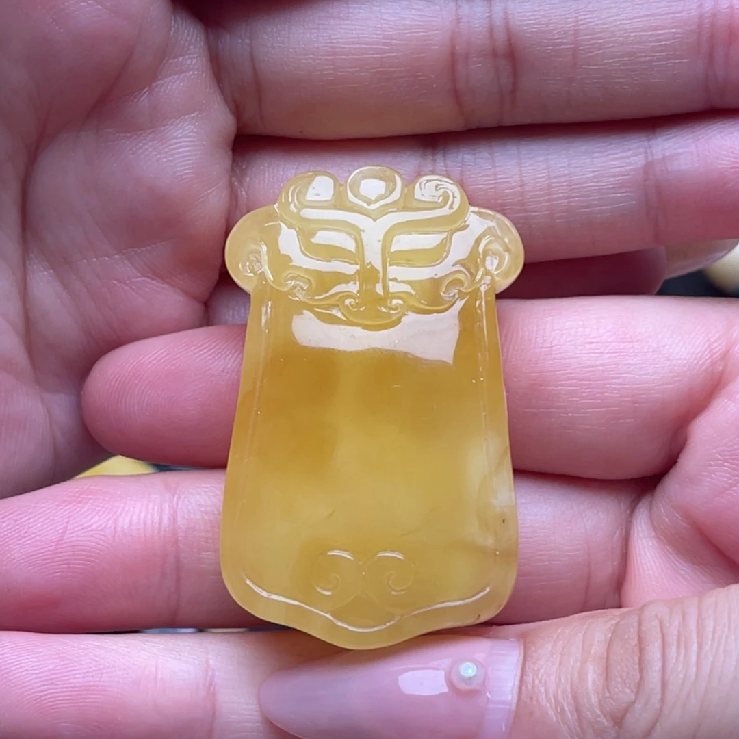 裸石琥珀未镶嵌蜜蜡吊坠微瑕笑