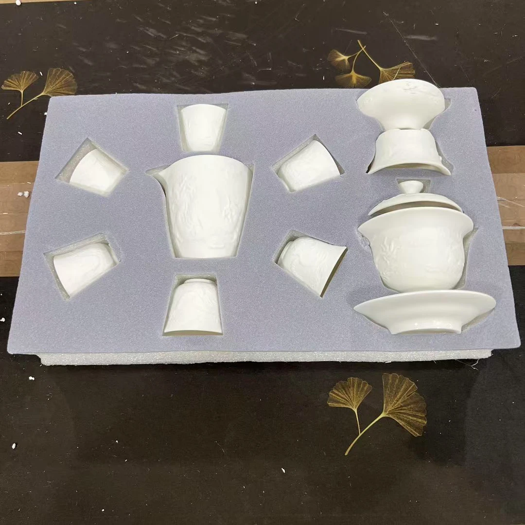 羊脂玉瓷龙凤素烧茶具套装全瓷过滤轻奢简约无礼盒安全包装