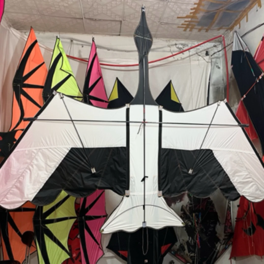 仙鹤伞布碳杆风筝潍坊风筝易飞风筝