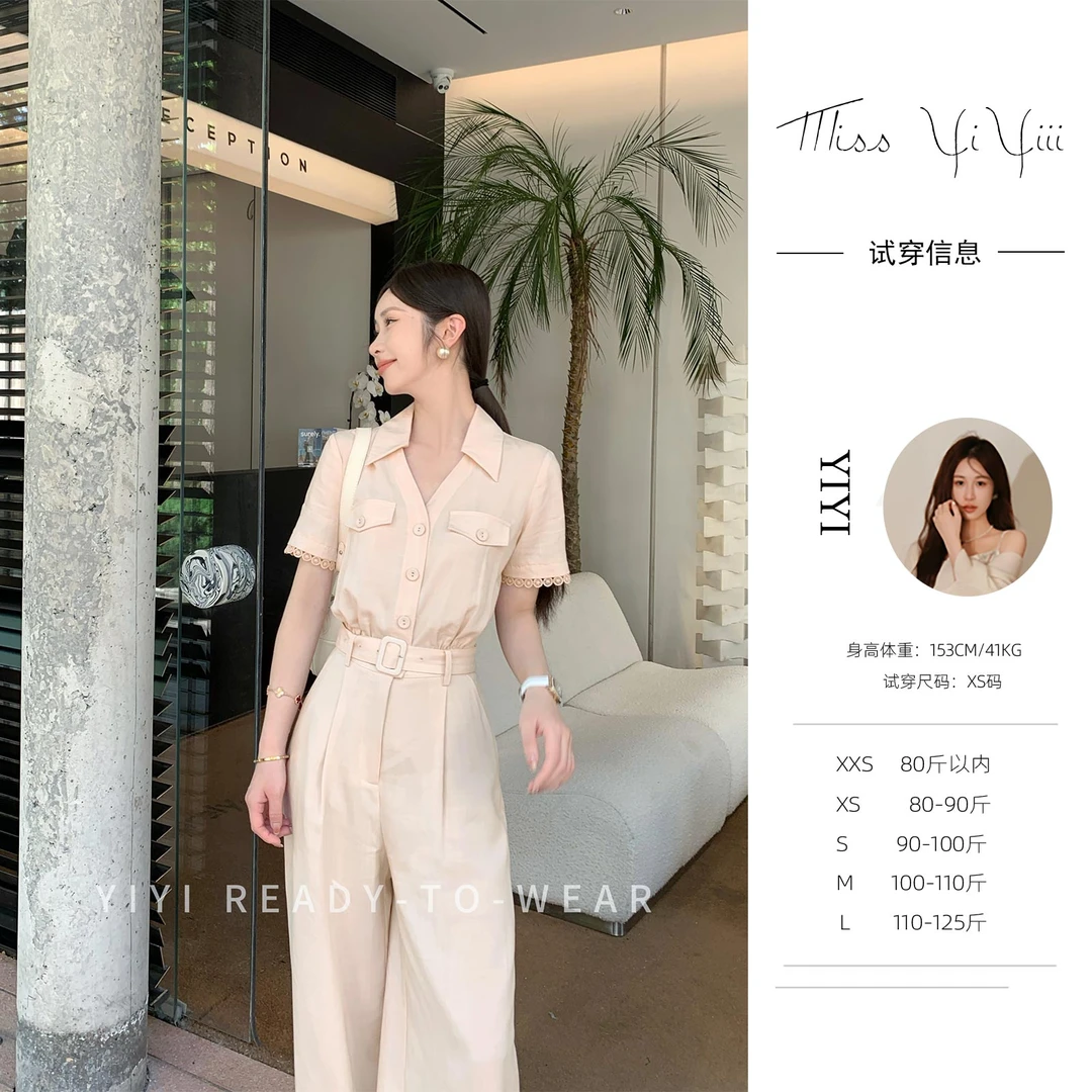 【韩女周末】<中秋国庆大狂欢>小个子连体裤利落时尚百搭工装长裤