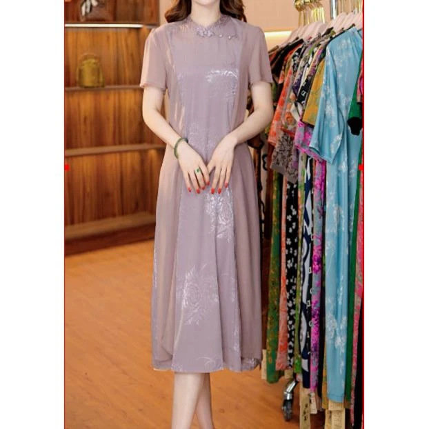 10700-15新款女士工艺刺绣连衣裙