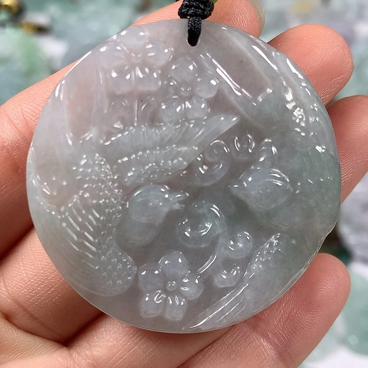 颈饰未镶嵌翡翠鸟语花香福利