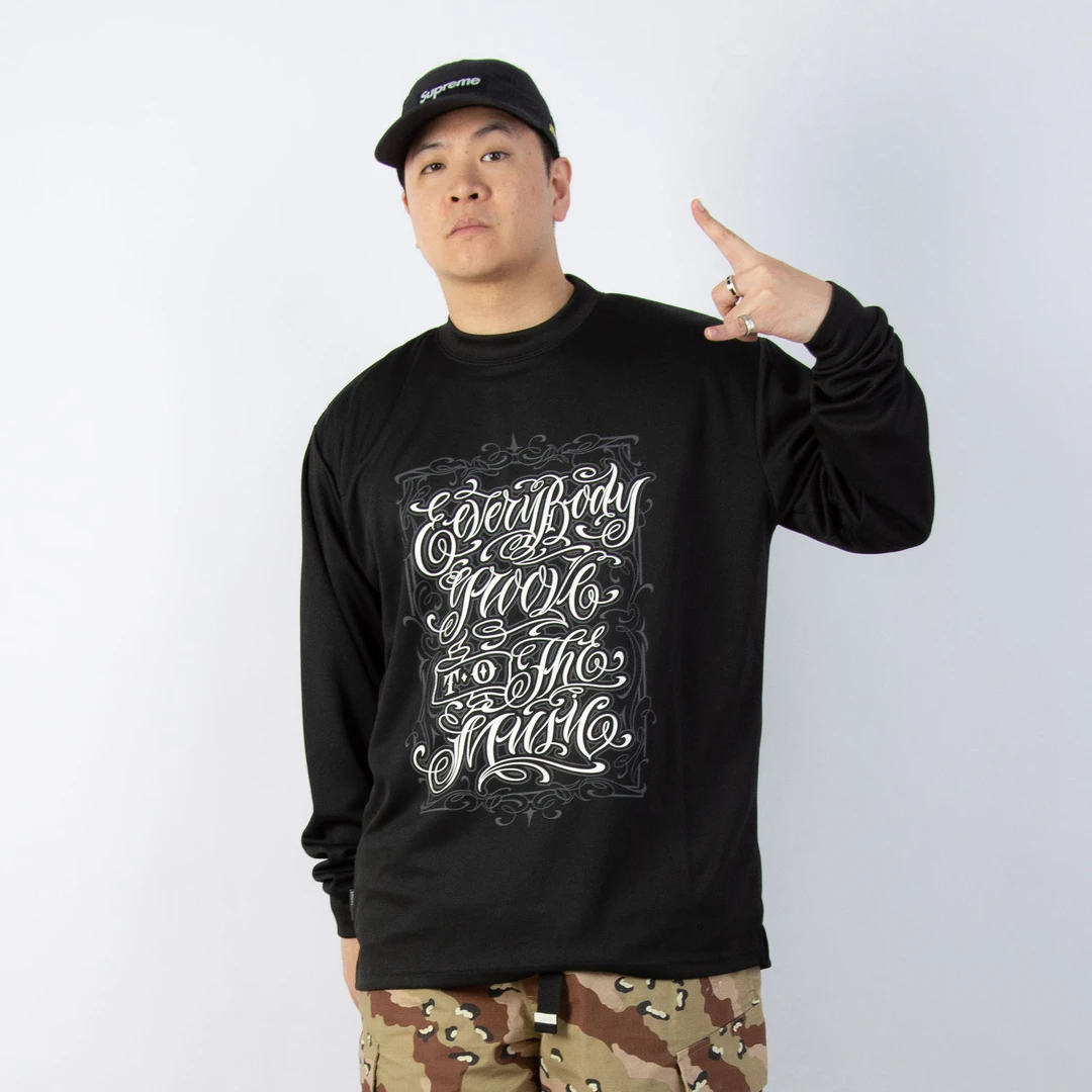 FunkyChoice X Hozin联名街舞popping长袖西海岸演出比赛T恤男女