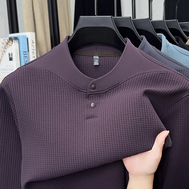 男士中年卫衣休闲百搭纯色长袖时尚秋季简约透气亲肤舒适长袖卫衣