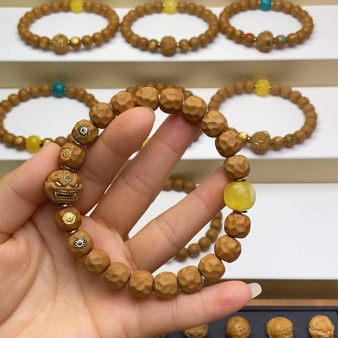 猴头核桃手串猴头核桃手串六目四标原奶酪无相