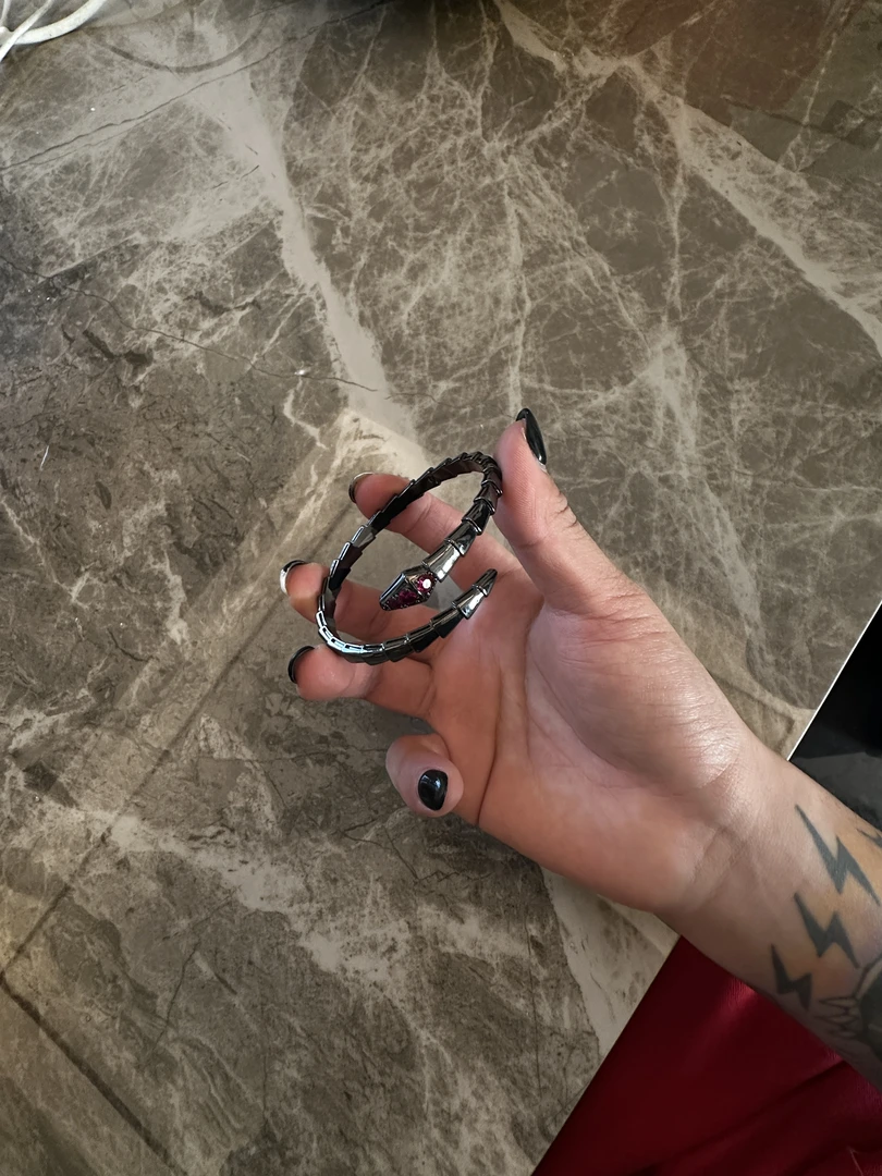 合金手镯 【陨灭 暗夜蛟蛇 手镯】黑武士蛇骨紫锆手镯嘻哈潮复古