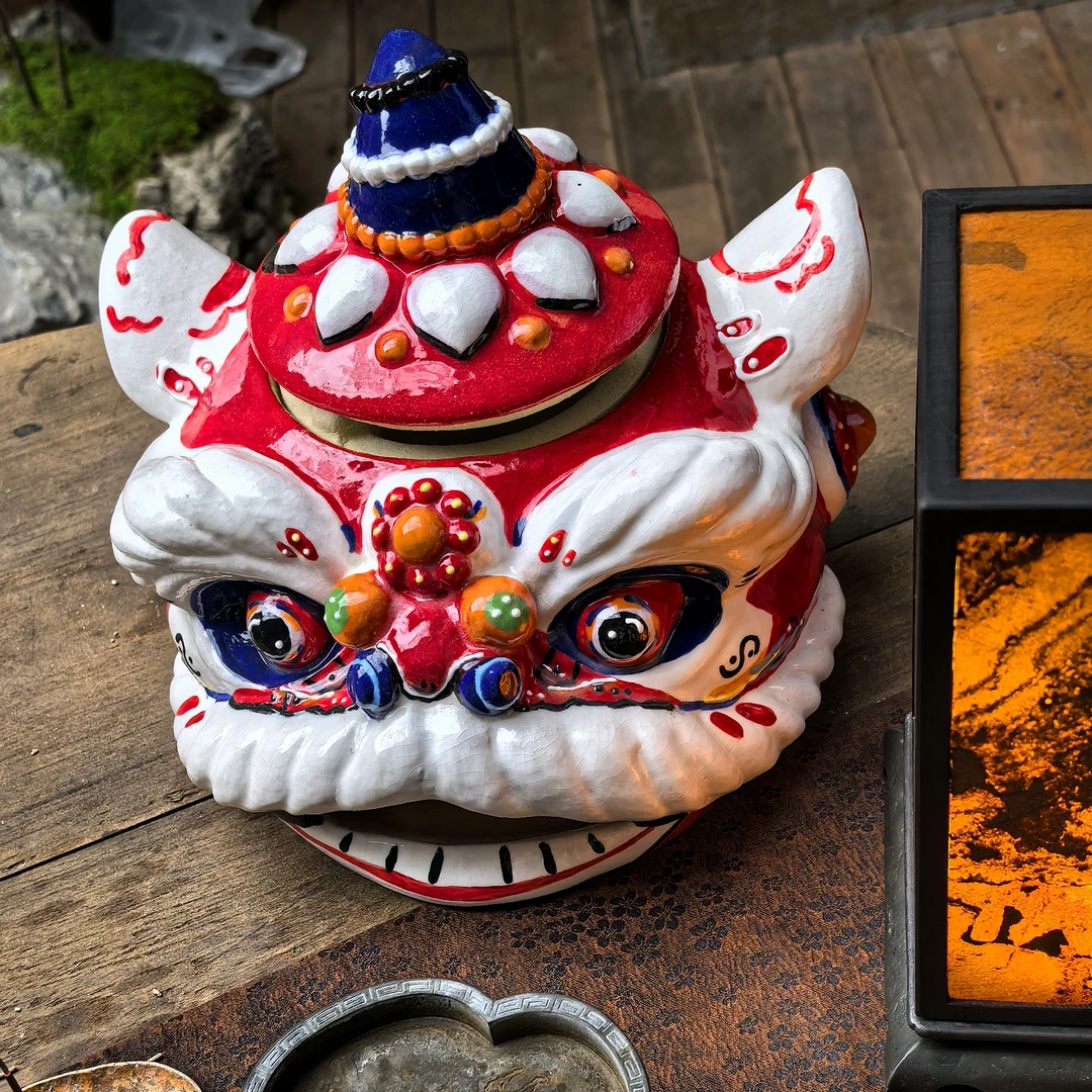 斋居 国潮醒狮风炉-长23宽22.5高22.5(火元0079)